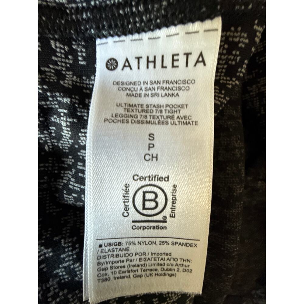 Athleta Womens Ultimate Stash PocketTextured 7/8 Tight Black Leggings Size S - Picture 9 of 10